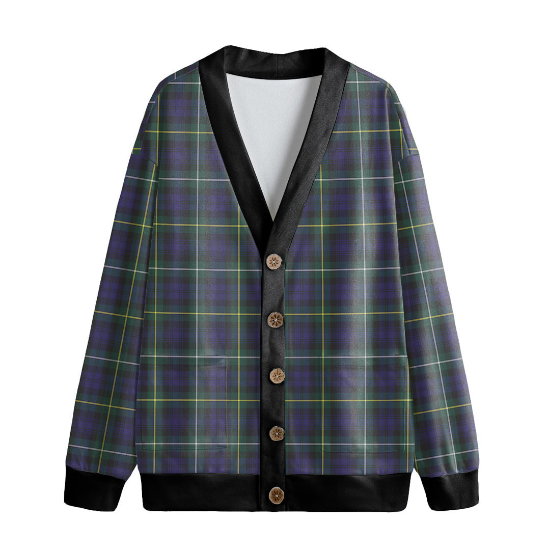 Campbell Argyll Modern Tartan Plaid Knitted Fleece Cardigan