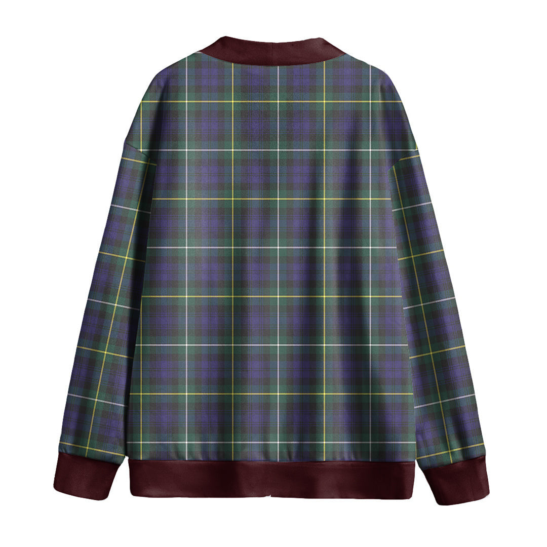 Campbell Argyll Modern Tartan Plaid Knitted Fleece Cardigan