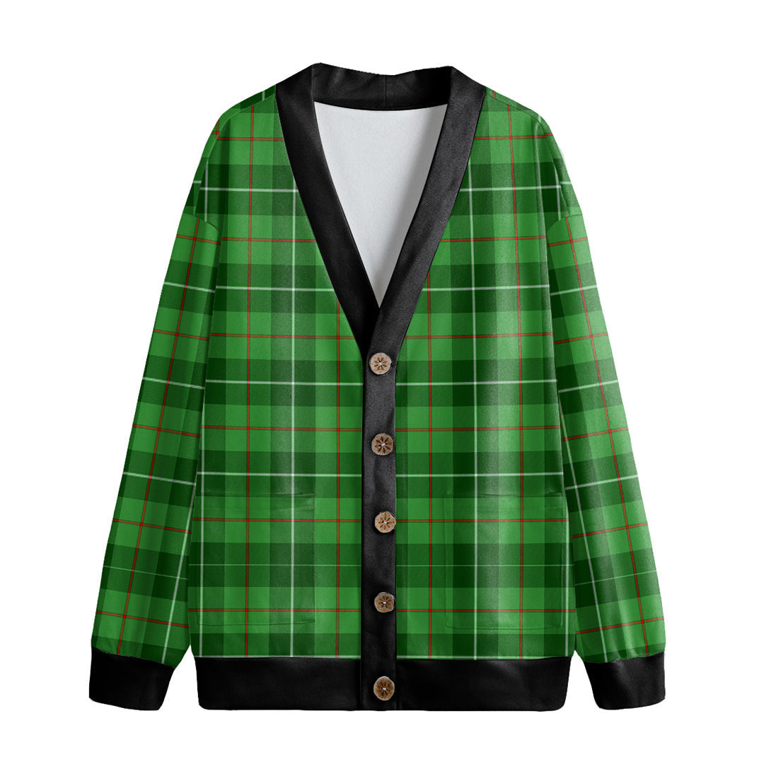 Galloway District Tartan Plaid Knitted Fleece Cardigan