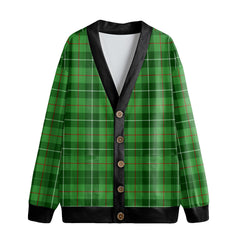 Galloway District Tartan Plaid Knitted Fleece Cardigan