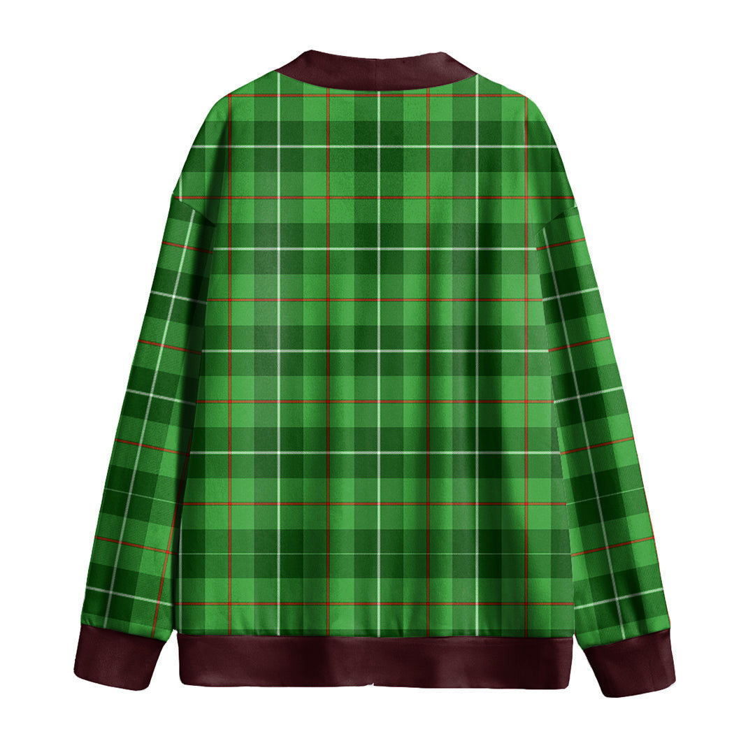 Galloway District Tartan Plaid Knitted Fleece Cardigan