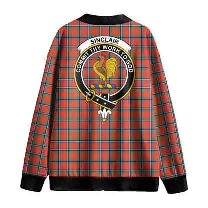 Sinclair Ancient Tartan Crest Knitted Fleece Cardigan