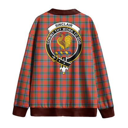 Sinclair Ancient Tartan Crest Knitted Fleece Cardigan