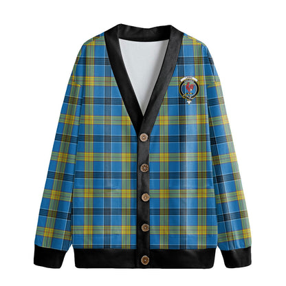 Laing Tartan Crest Knitted Fleece Cardigan