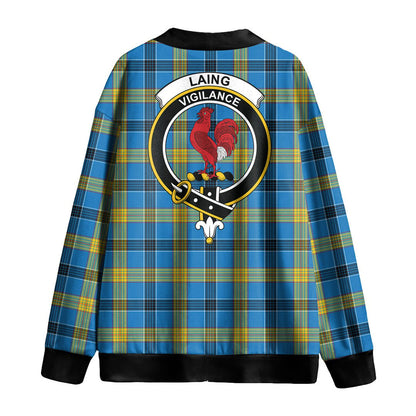 Laing Tartan Crest Knitted Fleece Cardigan