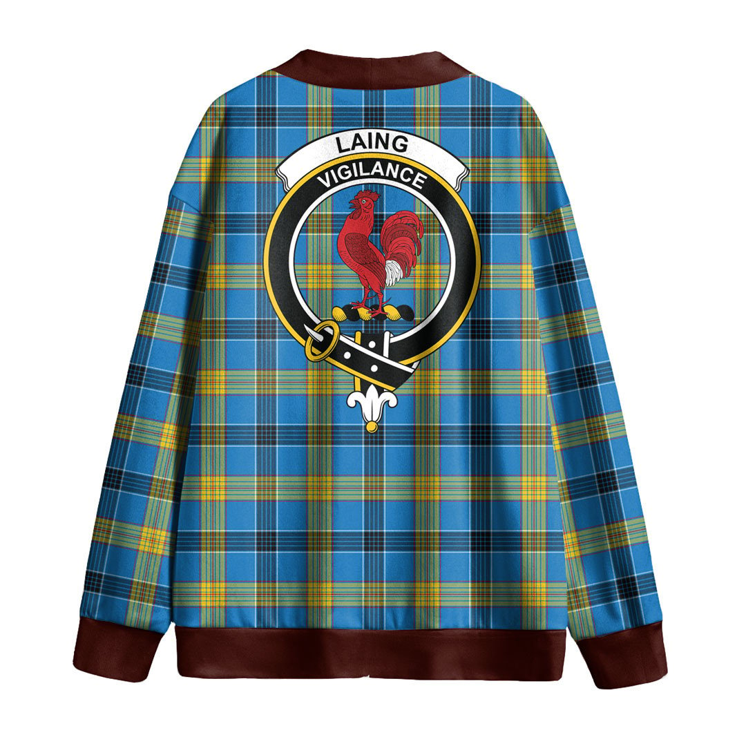 Laing Tartan Crest Knitted Fleece Cardigan