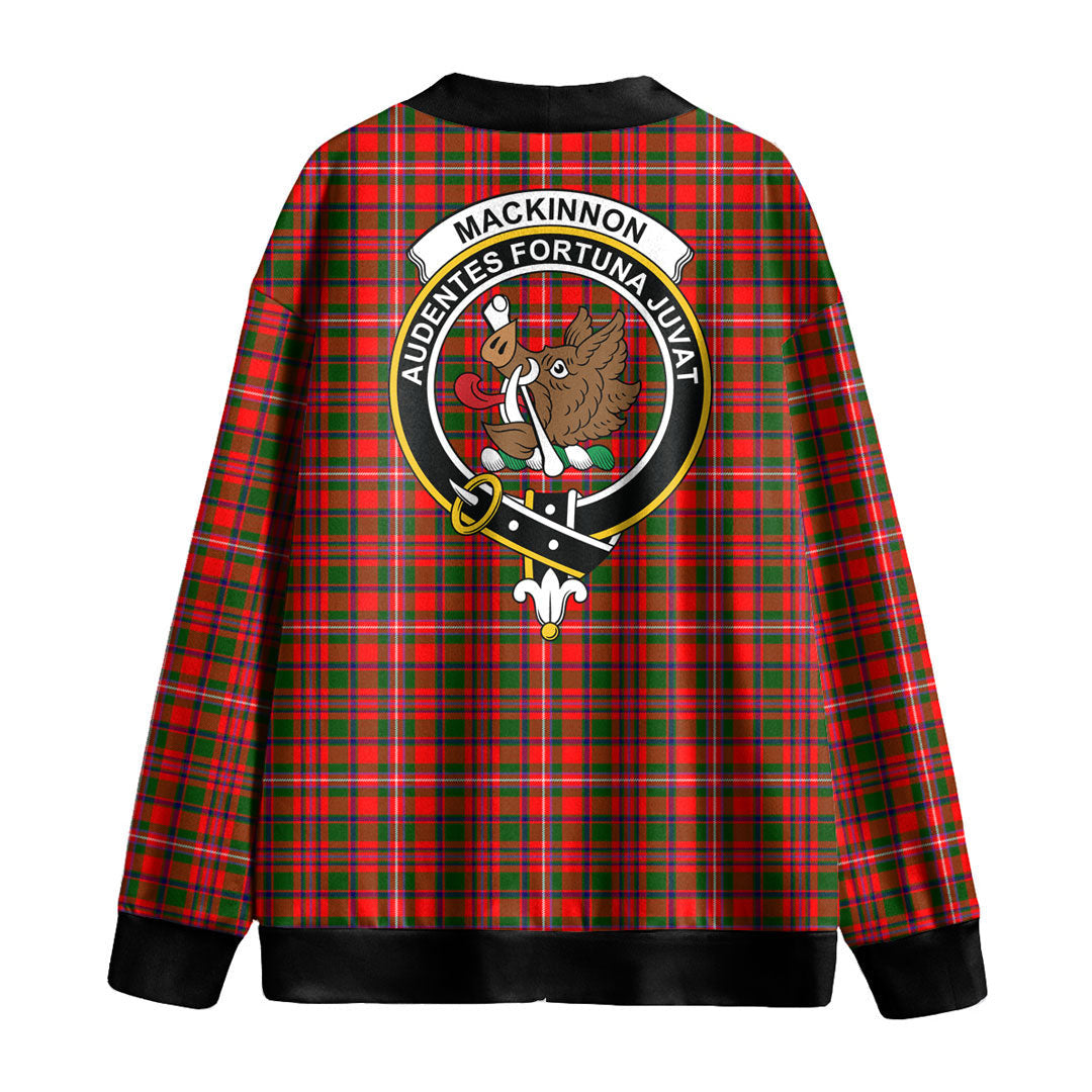 MacKinnon Modern Tartan Crest Knitted Fleece Cardigan