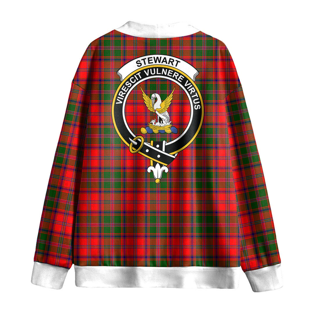 Stewart of Appin Modern Tartan Crest Knitted Fleece Cardigan