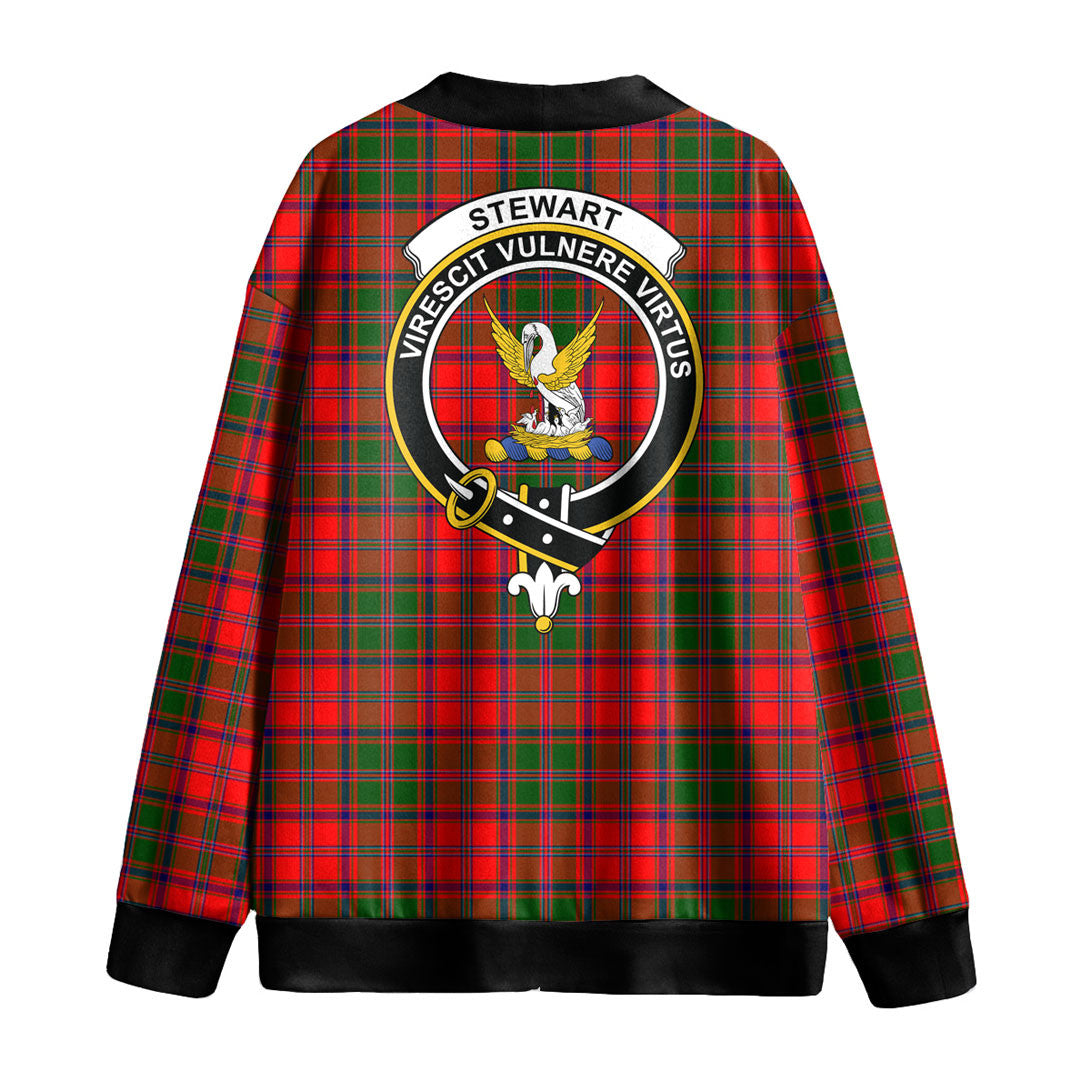 Stewart of Appin Modern Tartan Crest Knitted Fleece Cardigan