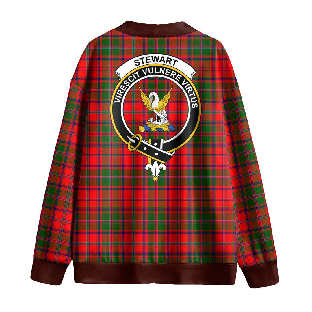Stewart of Appin Modern Tartan Crest Knitted Fleece Cardigan