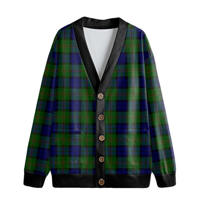 Dundas Modern Tartan Plaid Knitted Fleece Cardigan