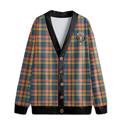 Buchanan Ancient Tartan Crest Knitted Fleece Cardigan