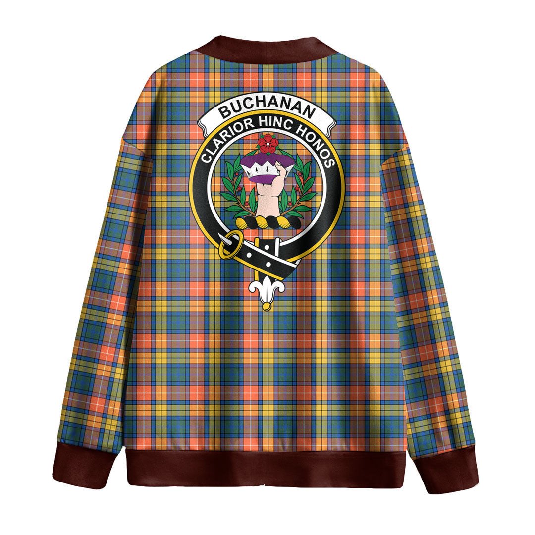 Buchanan Ancient Tartan Crest Knitted Fleece Cardigan