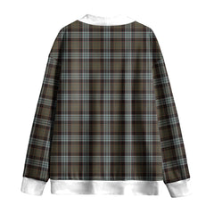 Stewart Old Weathered Tartan Plaid Knitted Fleece Cardigan