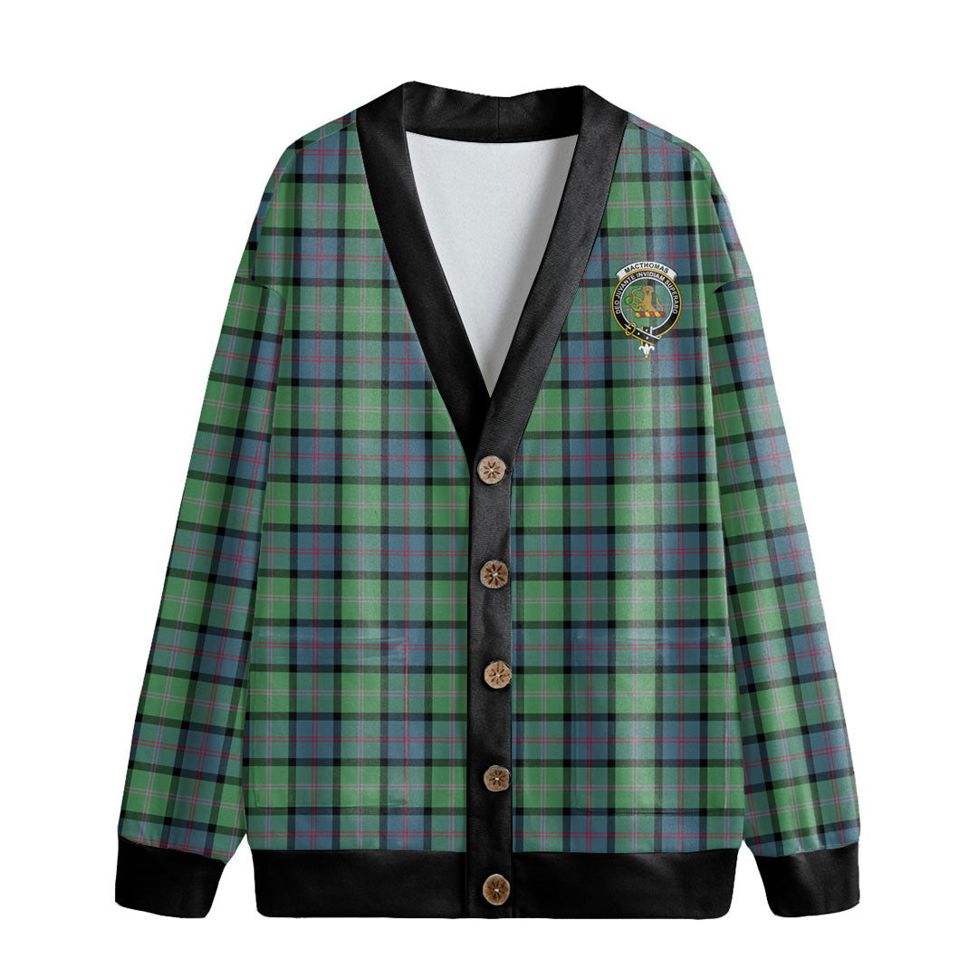 MacThomas Ancient Tartan Crest Knitted Fleece Cardigan