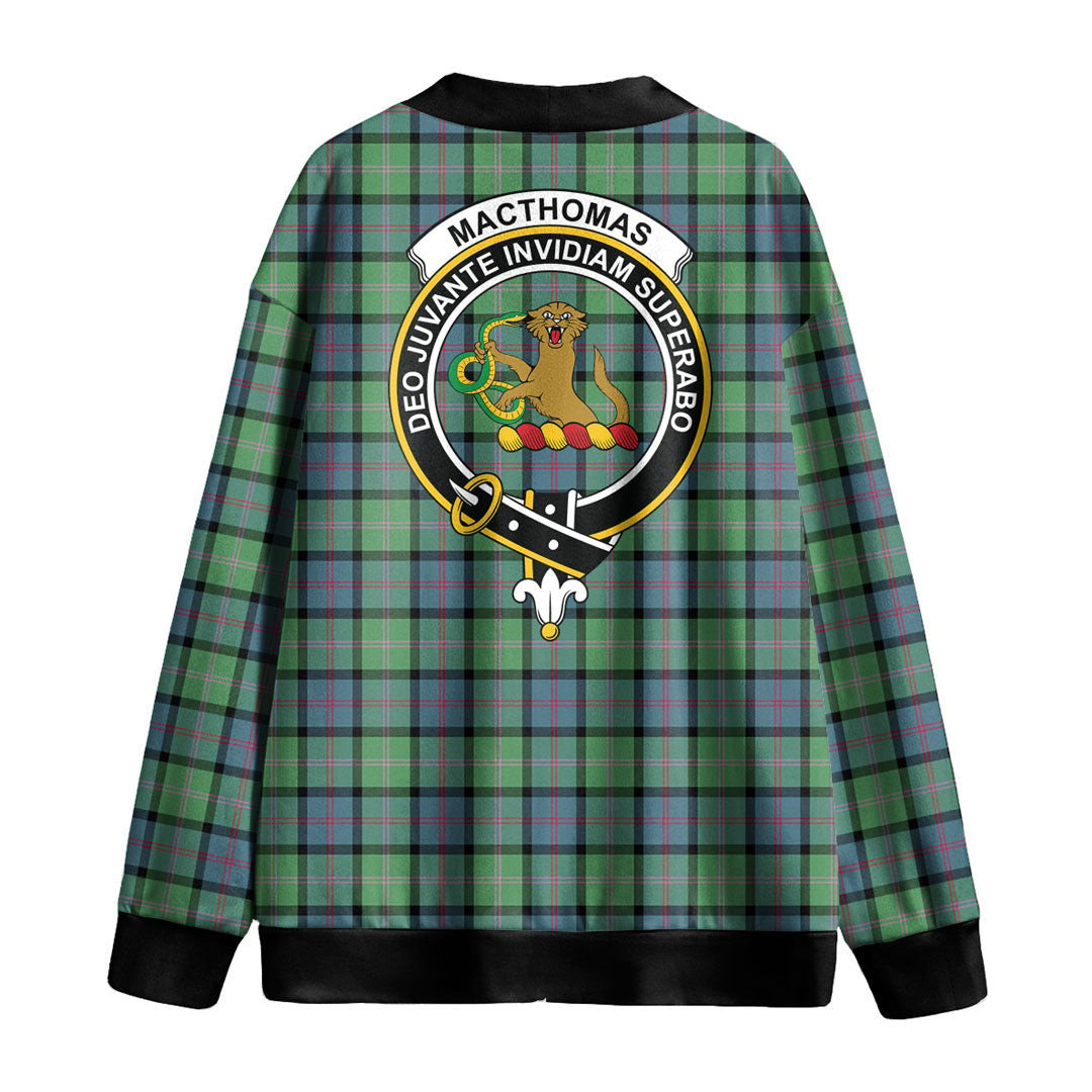 MacThomas Ancient Tartan Crest Knitted Fleece Cardigan