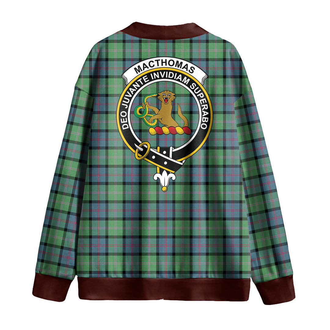 MacThomas Ancient Tartan Crest Knitted Fleece Cardigan