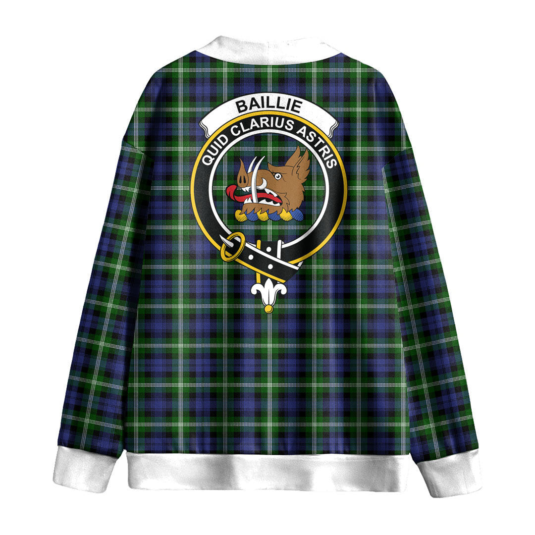 Baillie Modern Tartan Crest Knitted Fleece Cardigan