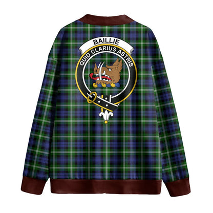 Baillie Modern Tartan Crest Knitted Fleece Cardigan