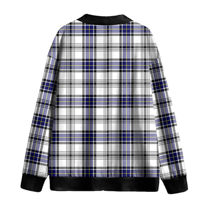 Hannay Modern Tartan Plaid Knitted Fleece Cardigan