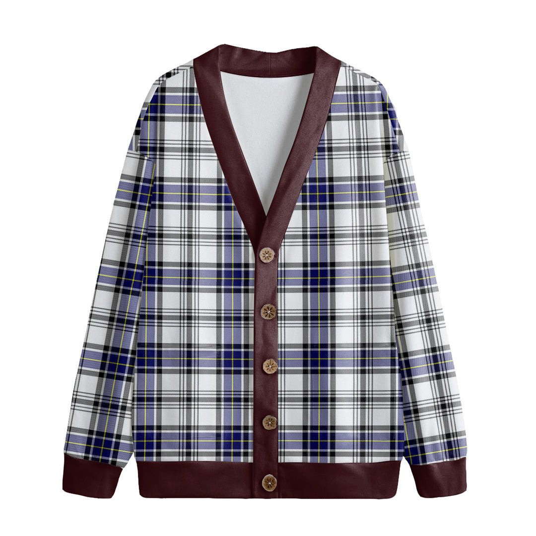 Hannay Modern Tartan Plaid Knitted Fleece Cardigan