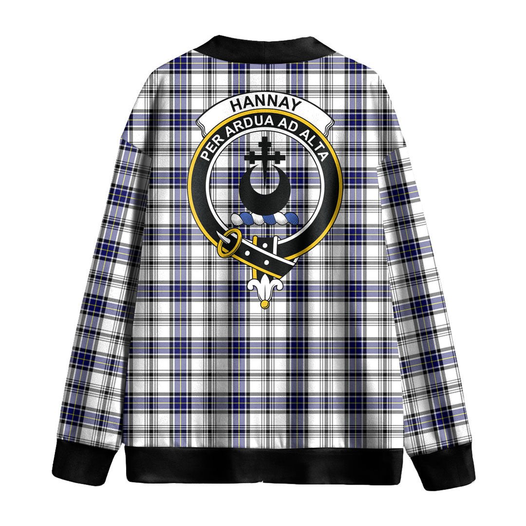 Hannay Modern Tartan Crest Knitted Fleece Cardigan