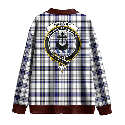 Hannay Modern Tartan Crest Knitted Fleece Cardigan