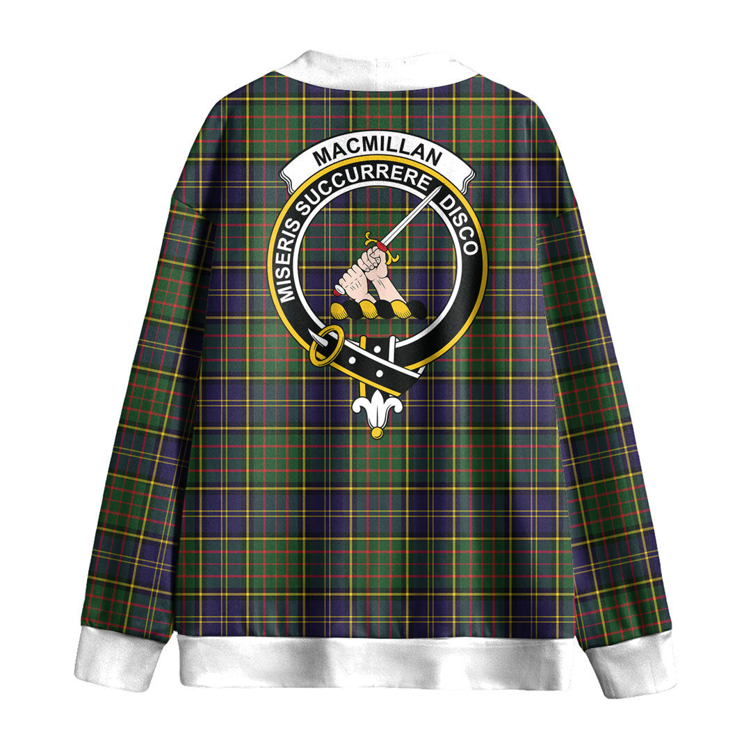 MacMillan Hunting Modern Tartan Crest Knitted Fleece Cardigan