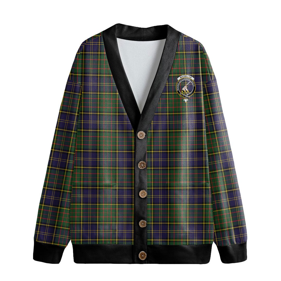 MacMillan Hunting Modern Tartan Crest Knitted Fleece Cardigan