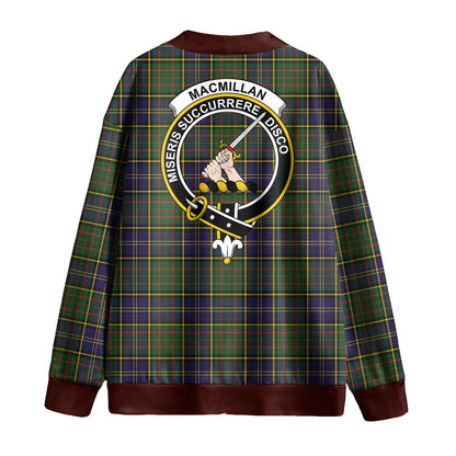 MacMillan Hunting Modern Tartan Crest Knitted Fleece Cardigan