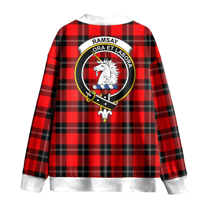 Ramsay Modern Tartan Crest Knitted Fleece Cardigan