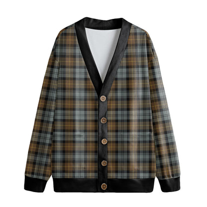 Gordon Weathered Tartan Plaid Knitted Fleece Cardigan