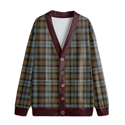 Gordon Weathered Tartan Plaid Knitted Fleece Cardigan