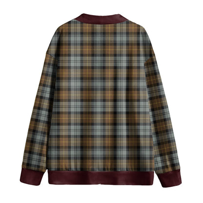 Gordon Weathered Tartan Plaid Knitted Fleece Cardigan