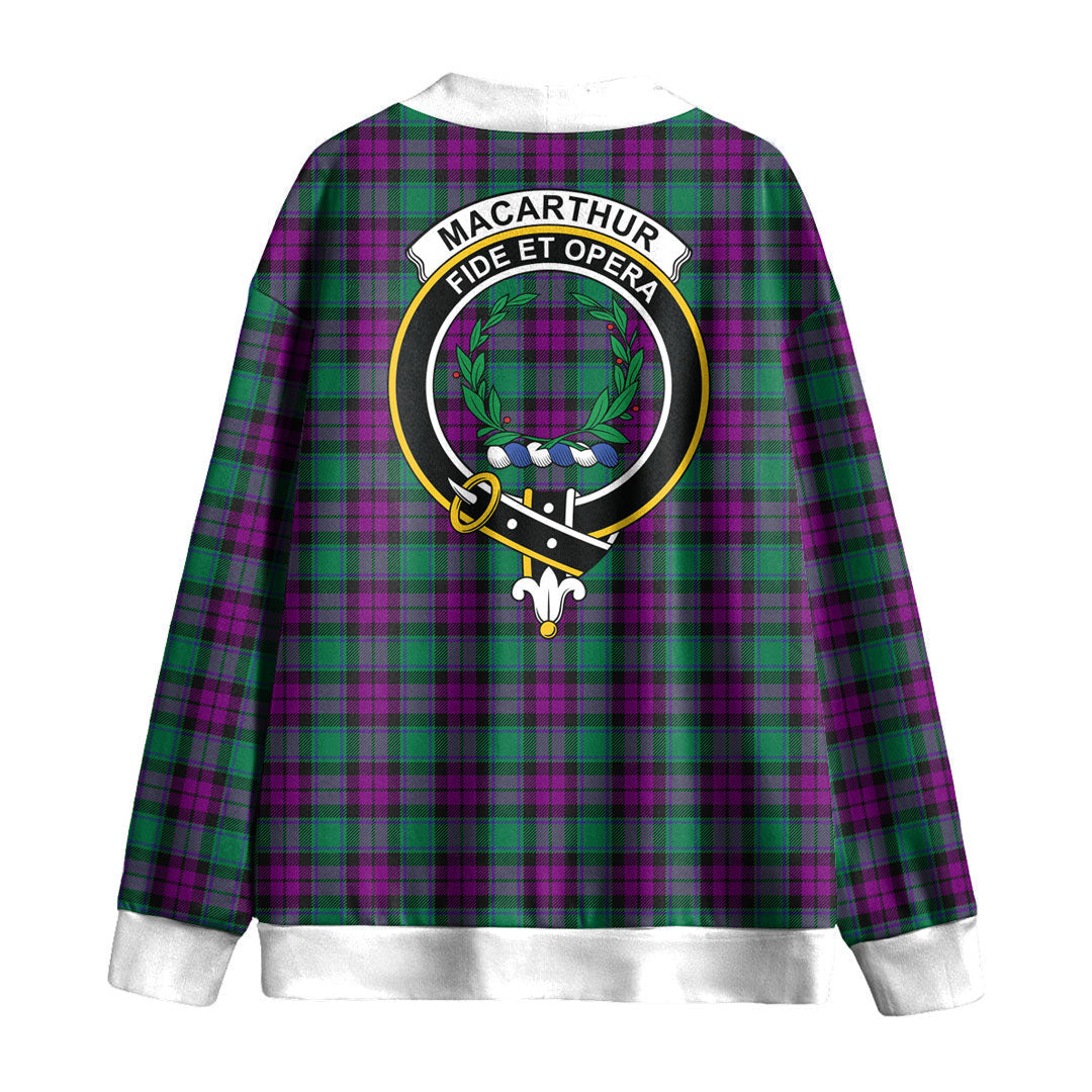 MacArthur Milton Tartan Crest Knitted Fleece Cardigan