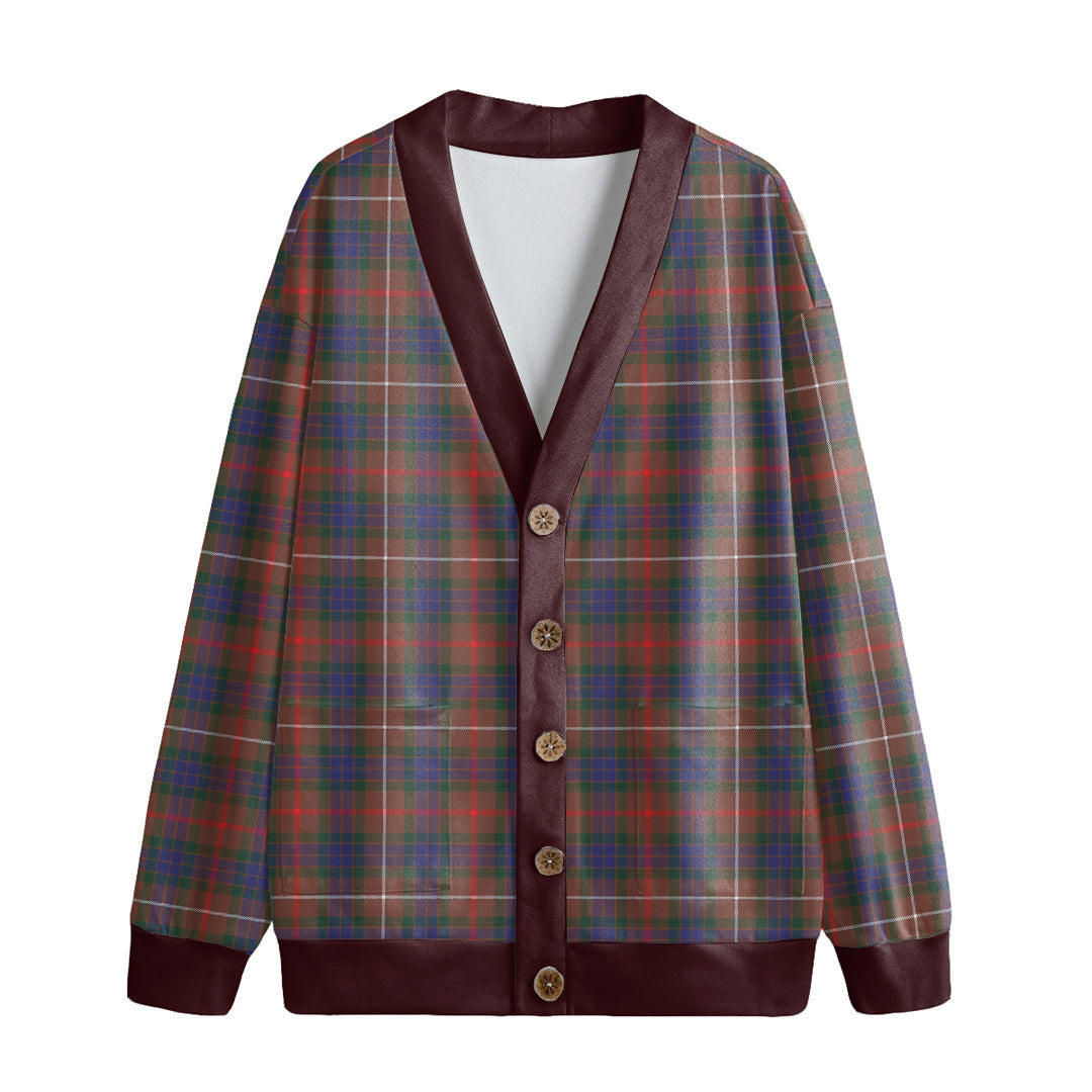 Fraser Hunting Modern Tartan Plaid Knitted Fleece Cardigan