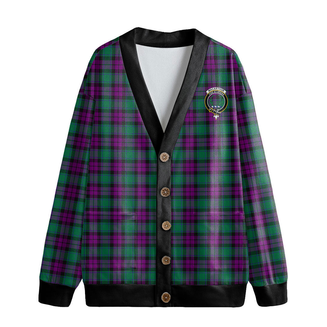 MacArthur Milton Tartan Crest Knitted Fleece Cardigan