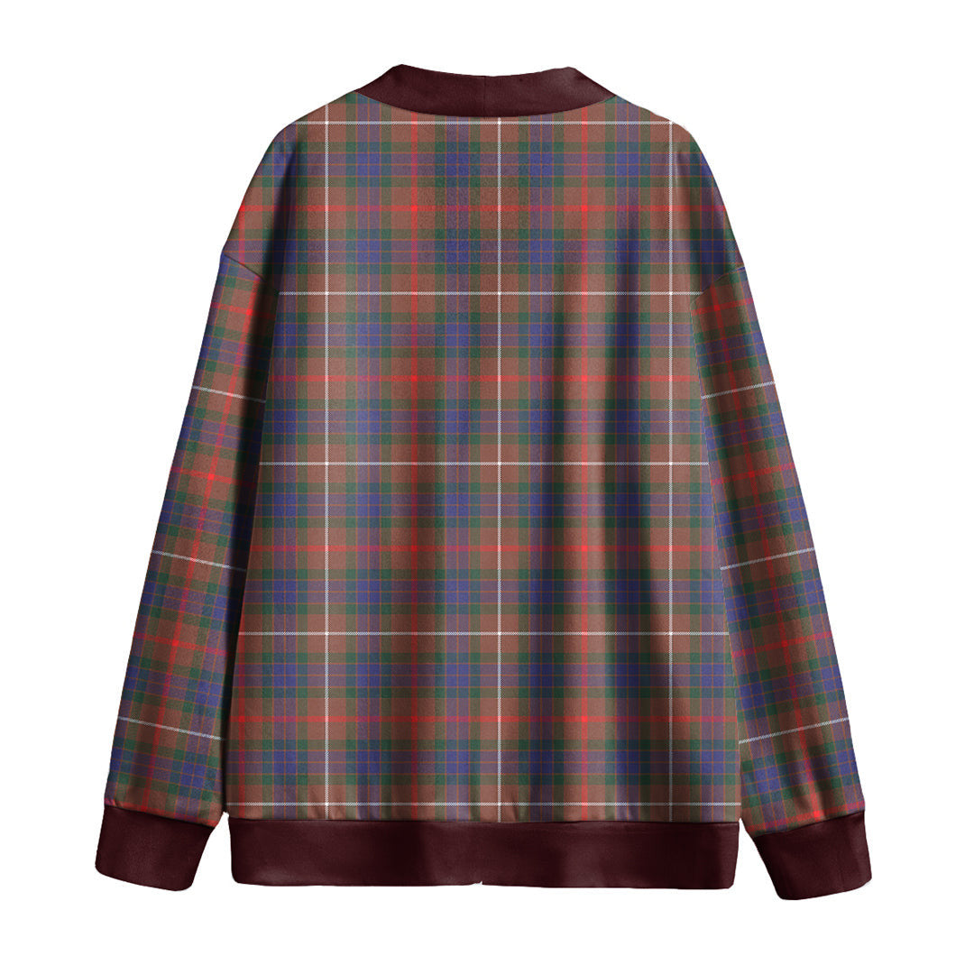 Fraser Hunting Modern Tartan Plaid Knitted Fleece Cardigan