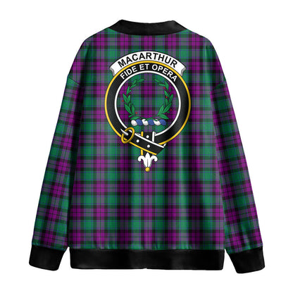 MacArthur Milton Tartan Crest Knitted Fleece Cardigan