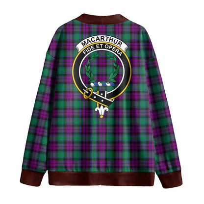 MacArthur Milton Tartan Crest Knitted Fleece Cardigan