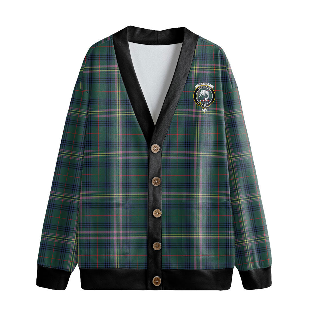 Kennedy Modern Tartan Crest Knitted Fleece Cardigan