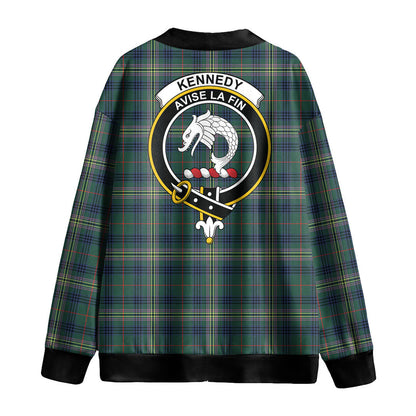 Kennedy Modern Tartan Crest Knitted Fleece Cardigan