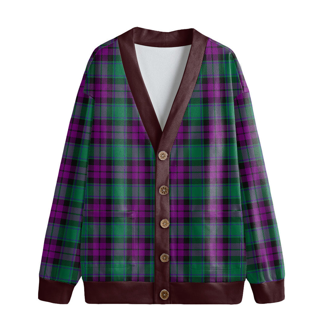 MacArthur Milton Tartan Plaid Knitted Fleece Cardigan