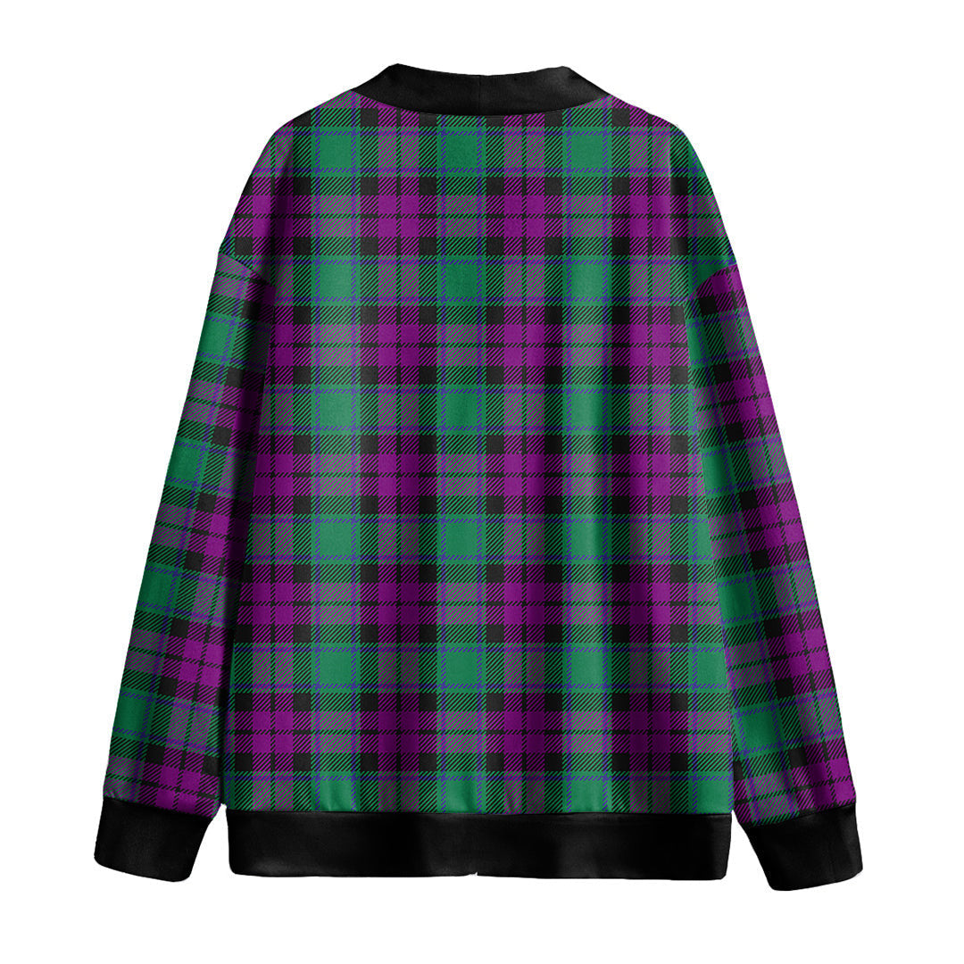 MacArthur Milton Tartan Plaid Knitted Fleece Cardigan