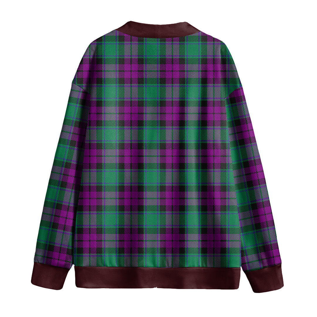 MacArthur Milton Tartan Plaid Knitted Fleece Cardigan