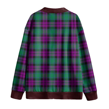 MacArthur Milton Tartan Plaid Knitted Fleece Cardigan