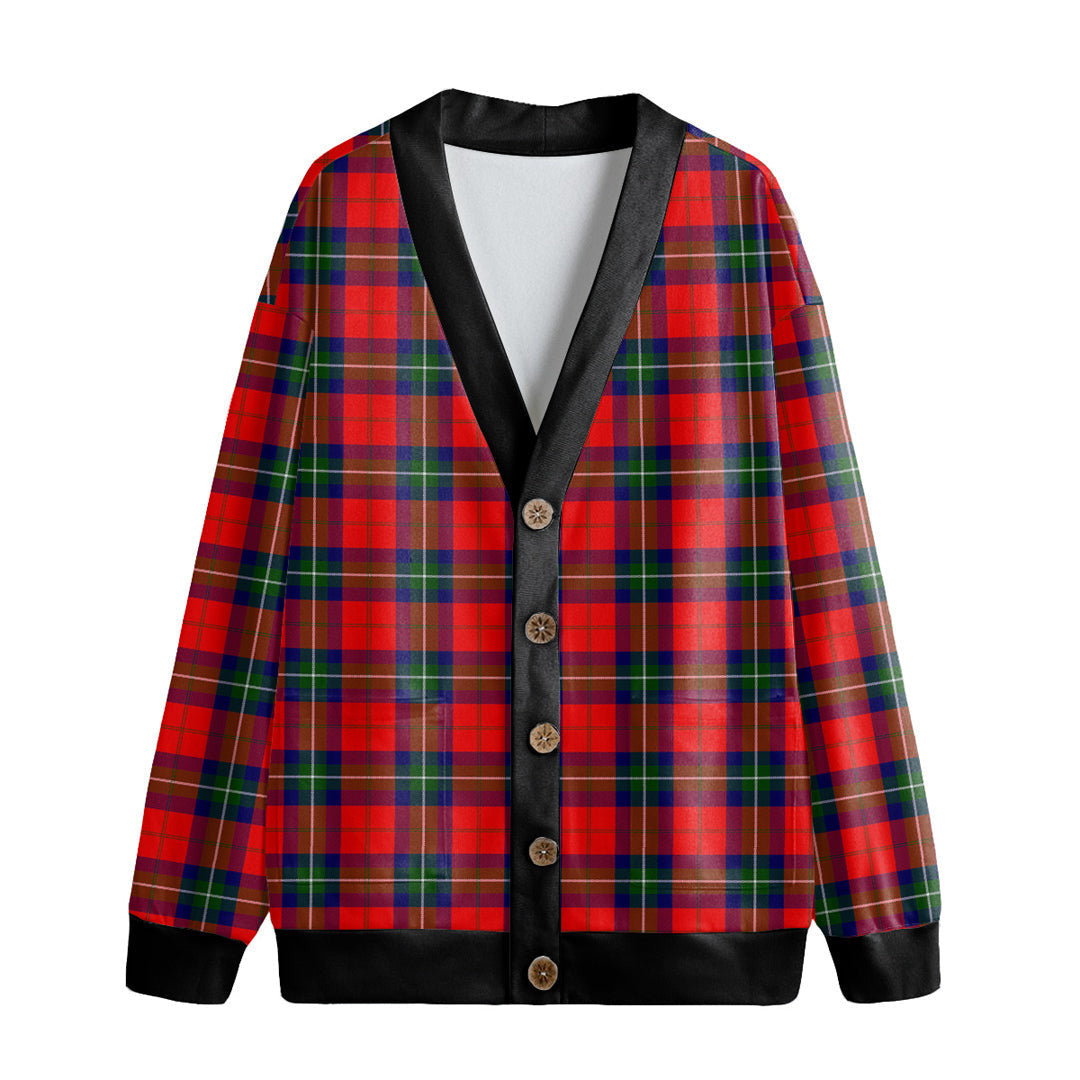 Ruthven Modern Tartan Plaid Knitted Fleece Cardigan