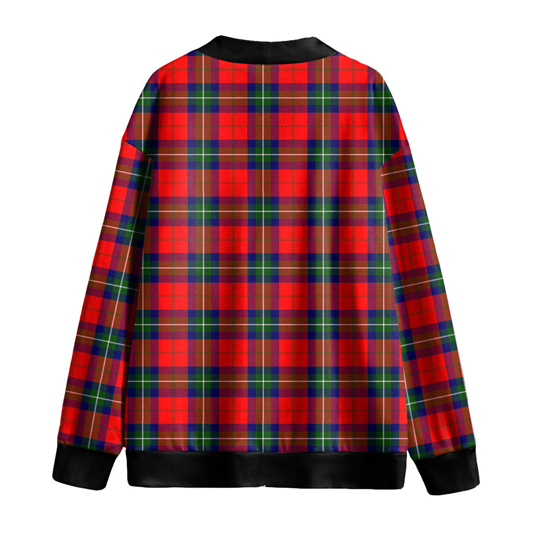 Ruthven Modern Tartan Plaid Knitted Fleece Cardigan