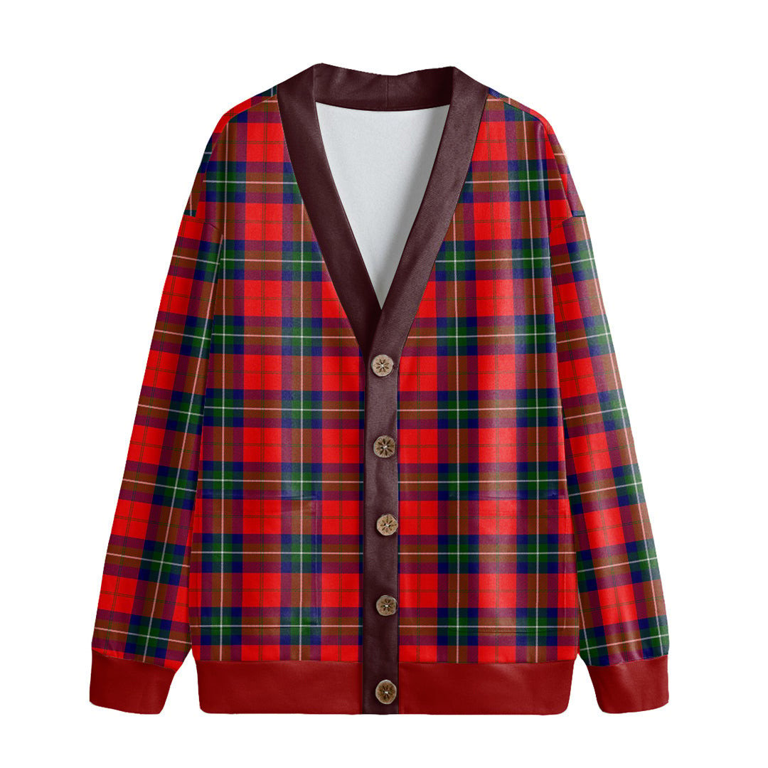 Ruthven Modern Tartan Plaid Knitted Fleece Cardigan