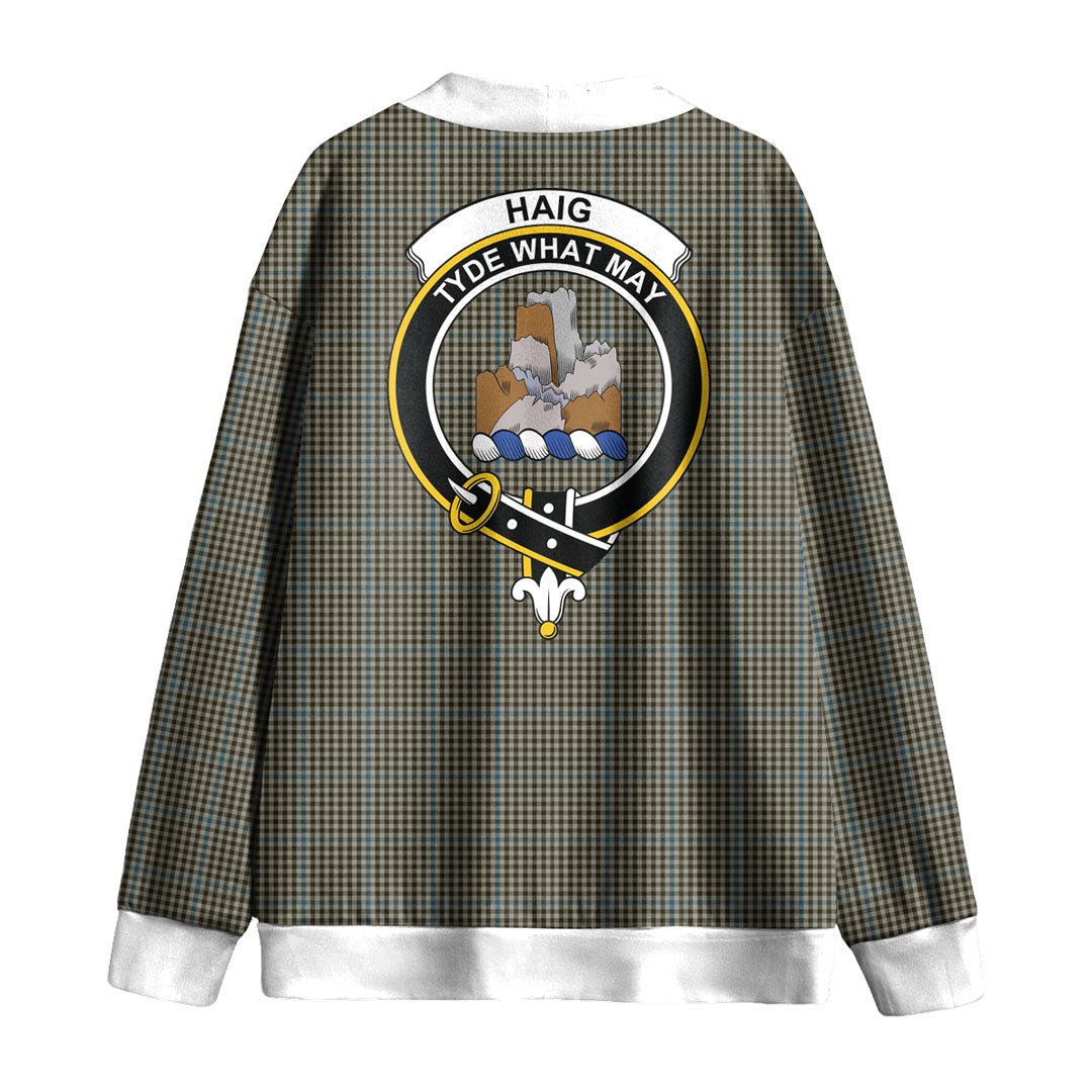 Haig Check Tartan Crest Knitted Fleece Cardigan